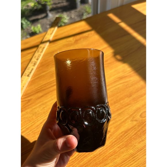 Tiffin Franciscan Madeira brown 4 drinking glasses vintage heavy - Picture 2 of 8